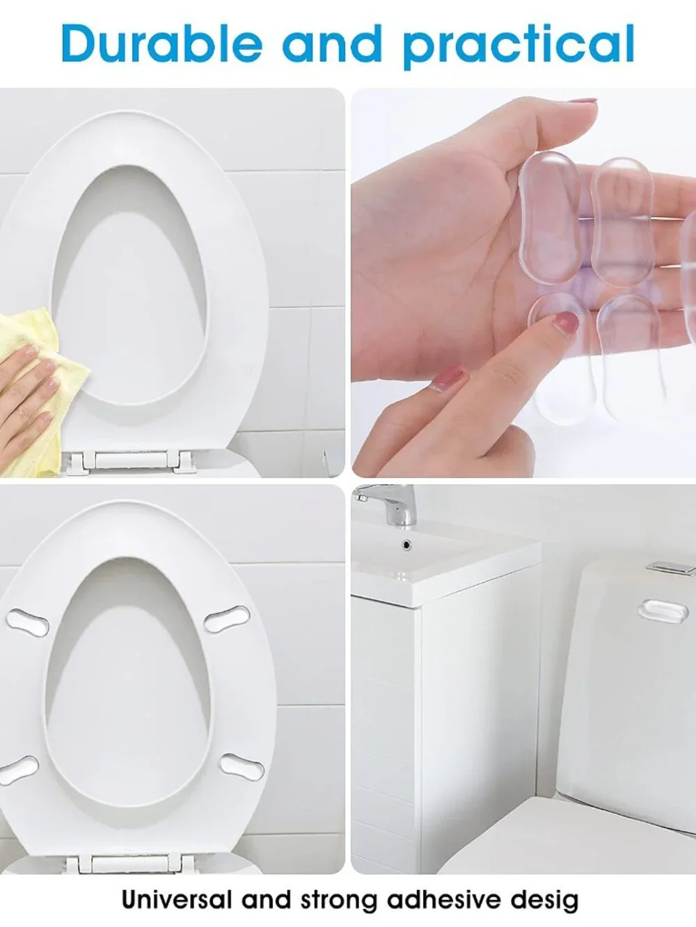 20 Pieces Universal Toilet Seat Bumpers, Silicone Rubber Lid Bumper Kit for Bide